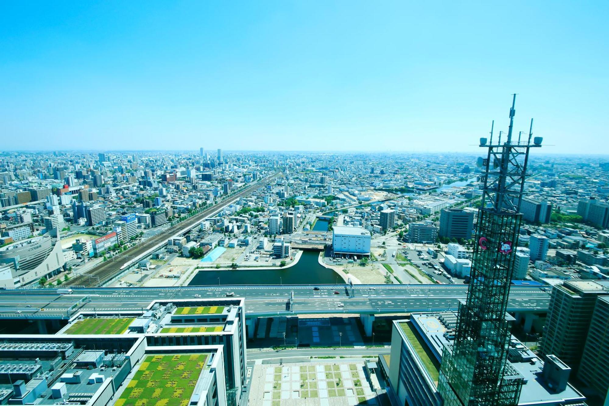 นาโกยา ปริ้นซ์ โฮเต็ล สกาย ทาวเวอร์ Hotel นาโกย่า ภายนอก รูปภาพ View of the city from the top of the hotel
